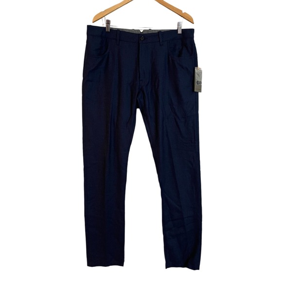 NWT Canali Navy Wool Pants Lined Italian Made Sz 54